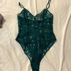 Green lace Body Suit